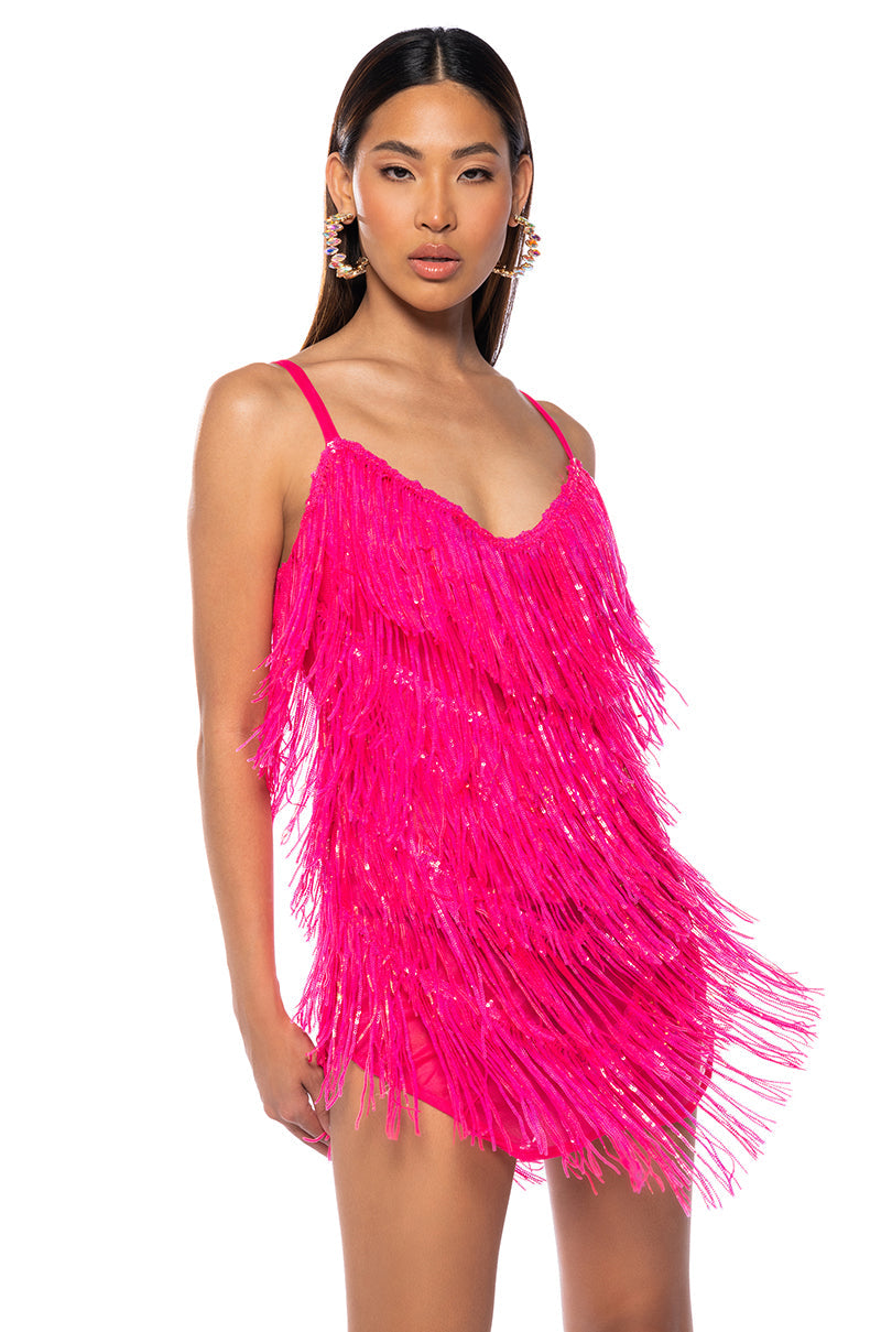 Never Ending Nights Sparkle Mini Dress In Pink
