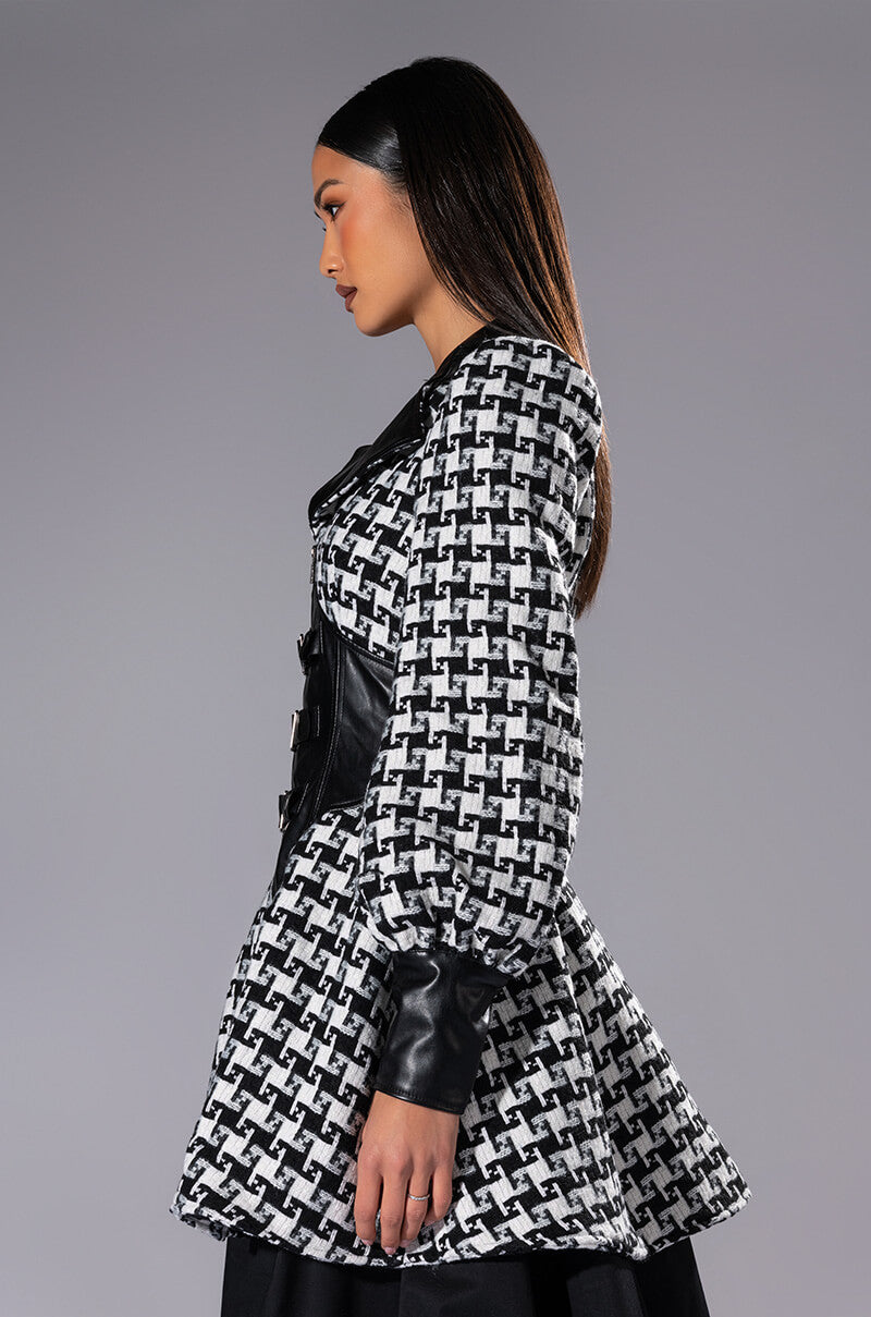 New On The Block Houndstooth Mini Dress