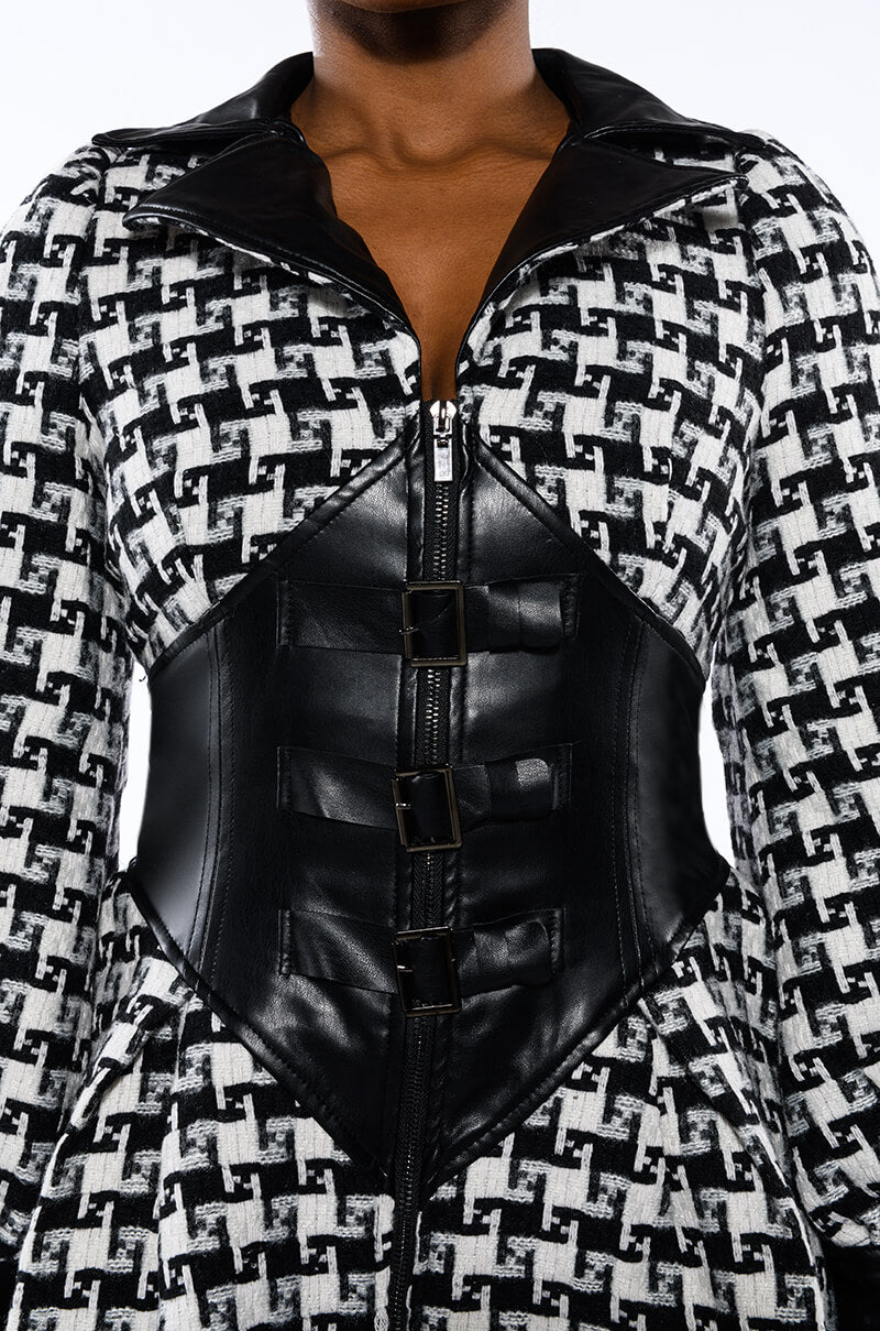 New On The Block Houndstooth Mini Dress