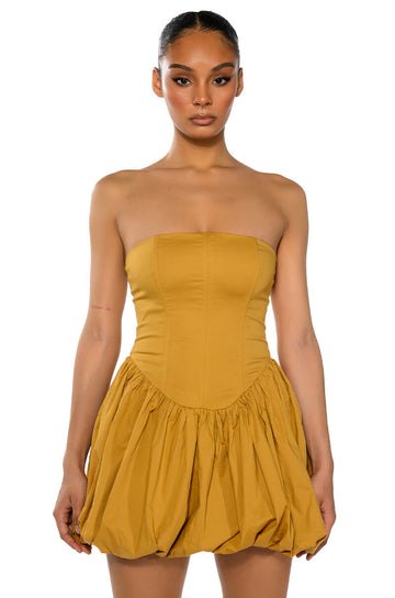 Phoenix Faux Leather Strapless Mini Dress