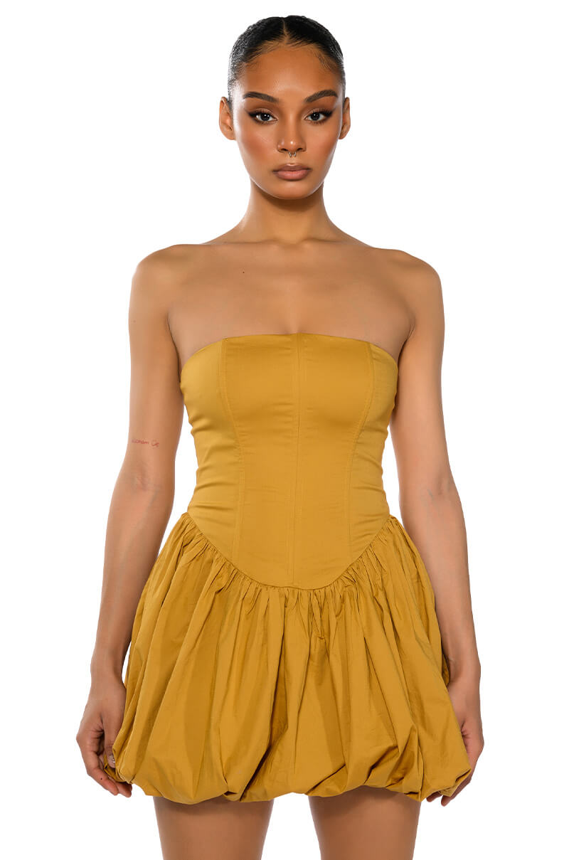 Phoenix Faux Leather Strapless Mini Dress