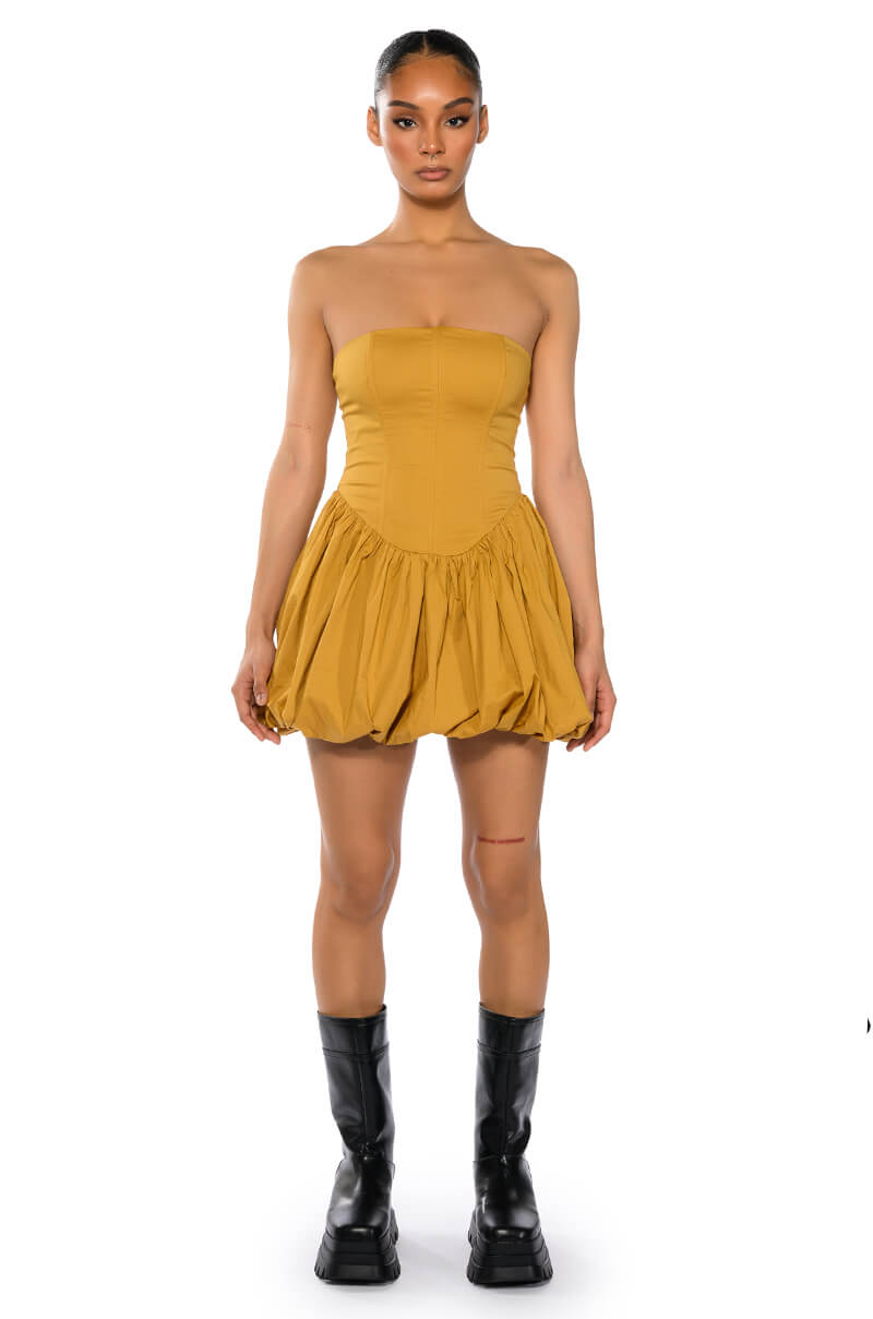 Phoenix Faux Leather Strapless Mini Dress