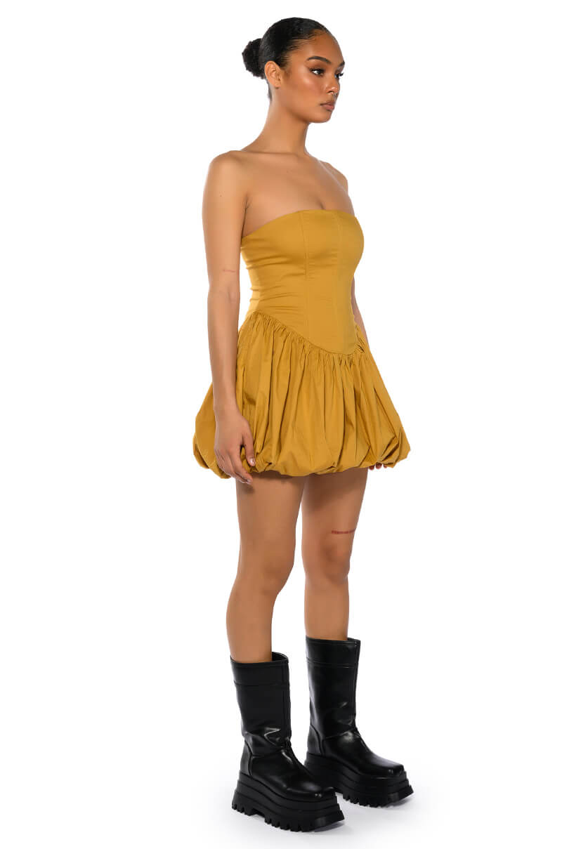 Phoenix Faux Leather Strapless Mini Dress