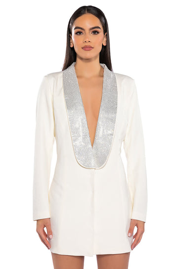 Prettiest Problem Deep V Blazer Mini Dress