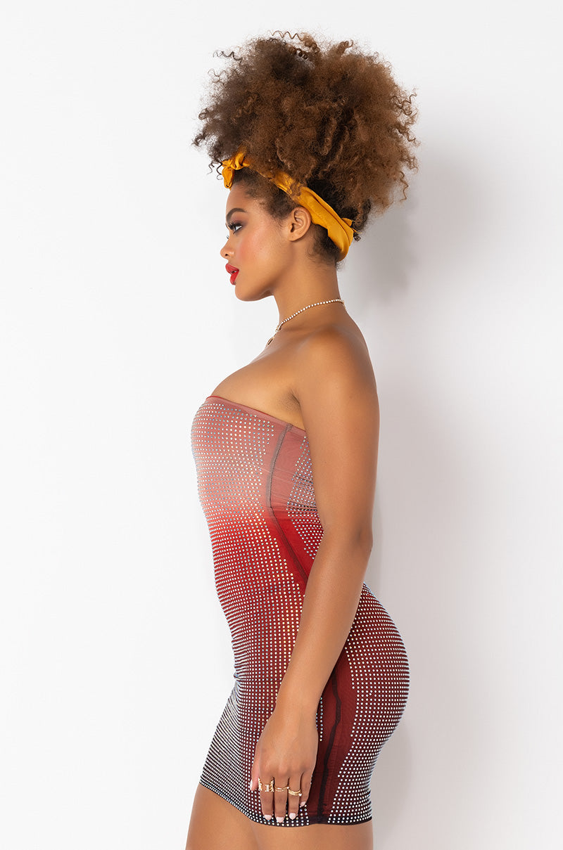 Shine On Me Mini Long Sleeve Mock Neck Dress
