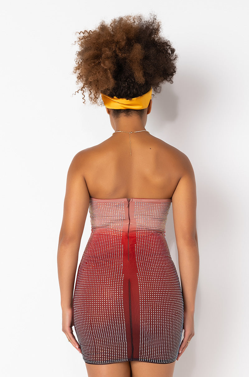 Shine On Me Mini Long Sleeve Mock Neck Dress