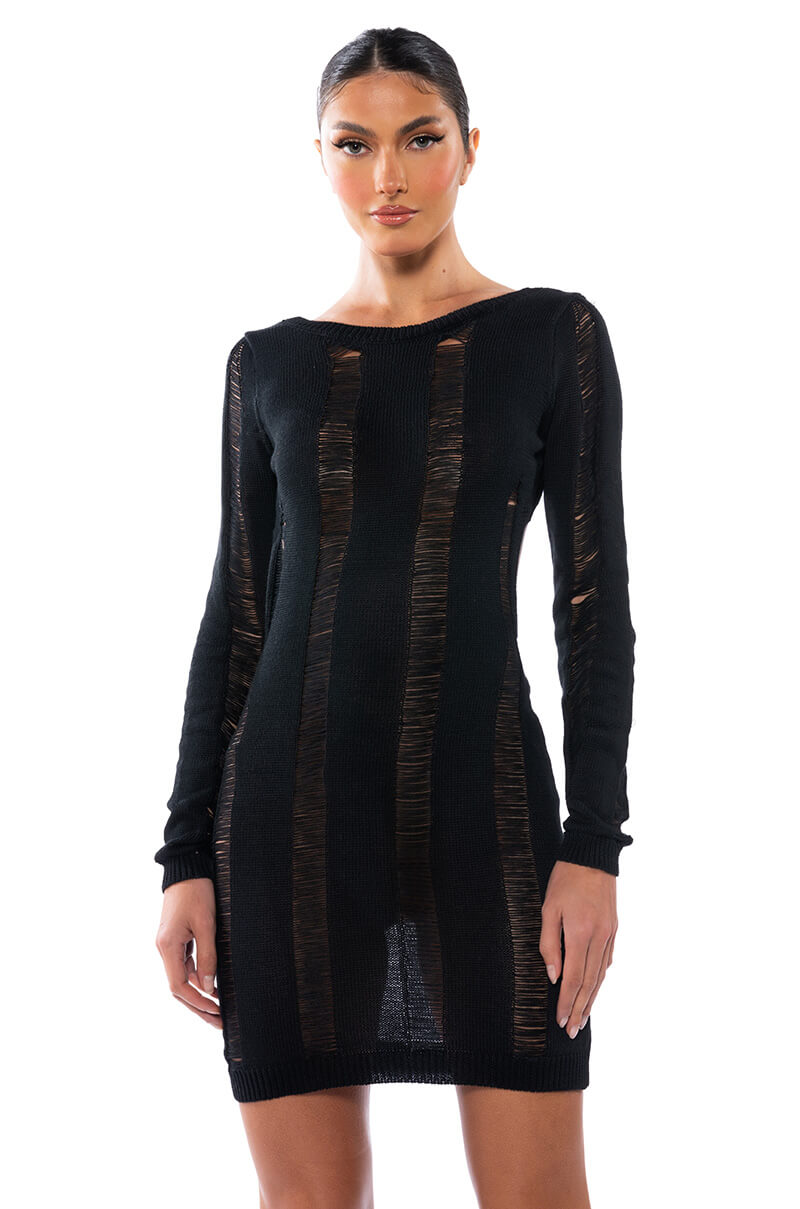 Danielle Open Back Knit Mini Dress