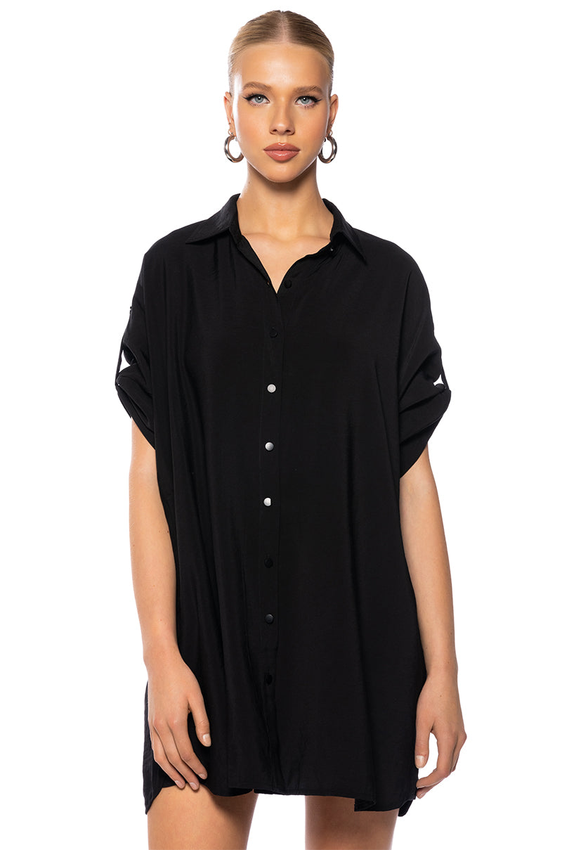 Solana Button Down Mini Shirt Dress