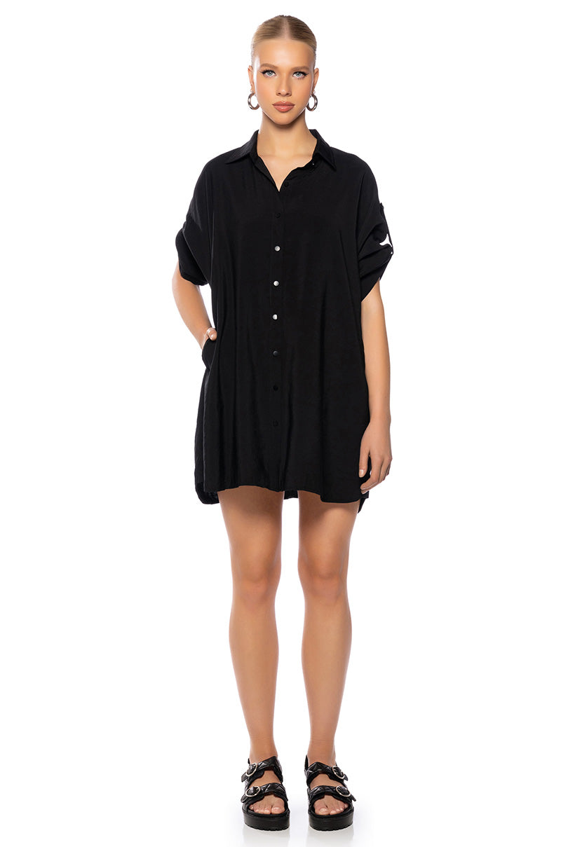 Solana Button Down Mini Shirt Dress