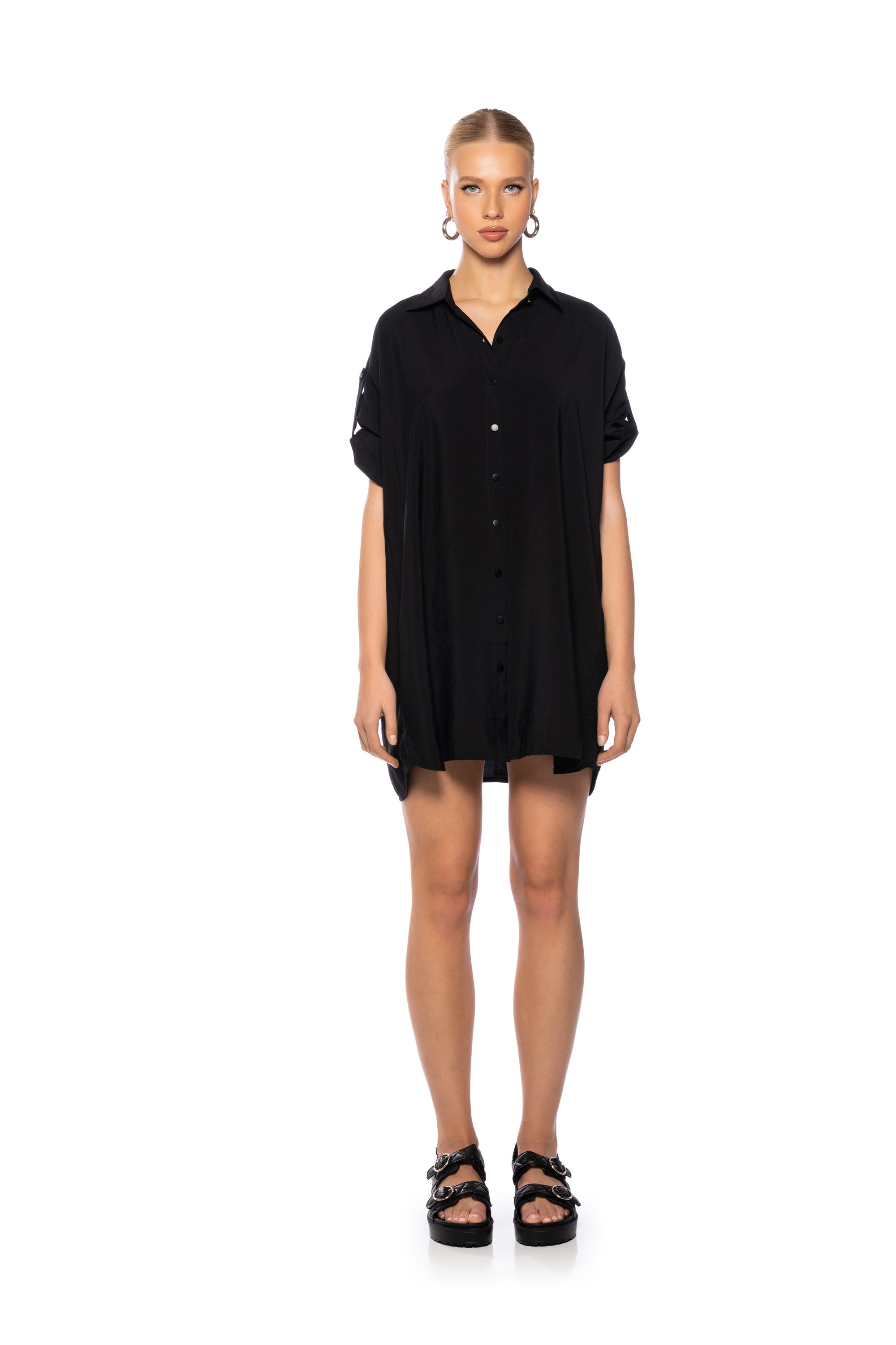 Solana Button Down Mini Shirt Dress