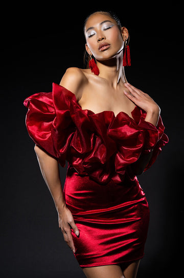 Sweet And Saucy Volumized Mini Dress