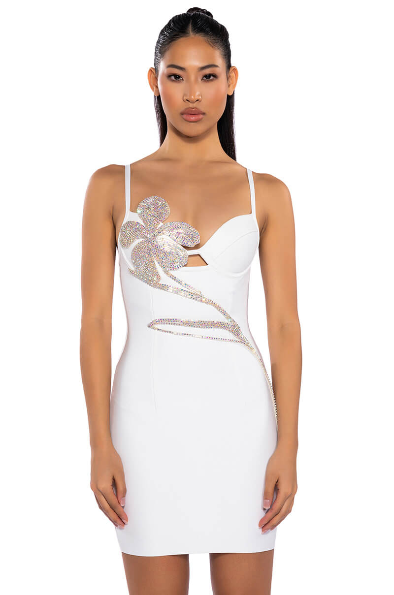 Sweetie Flower Detail Mini Dress