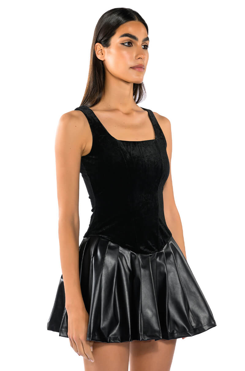 Wrong Decisions Pleated Mini Dress