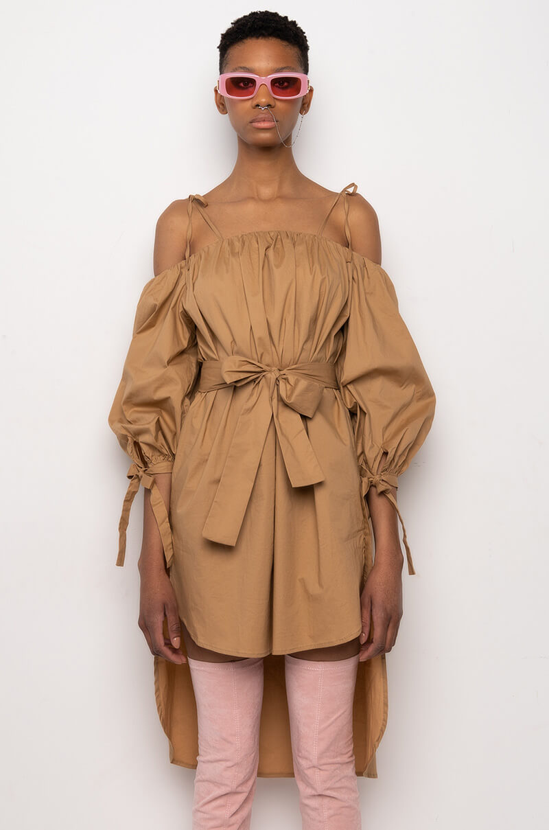 You Right Off The Shoulder High Low Dress