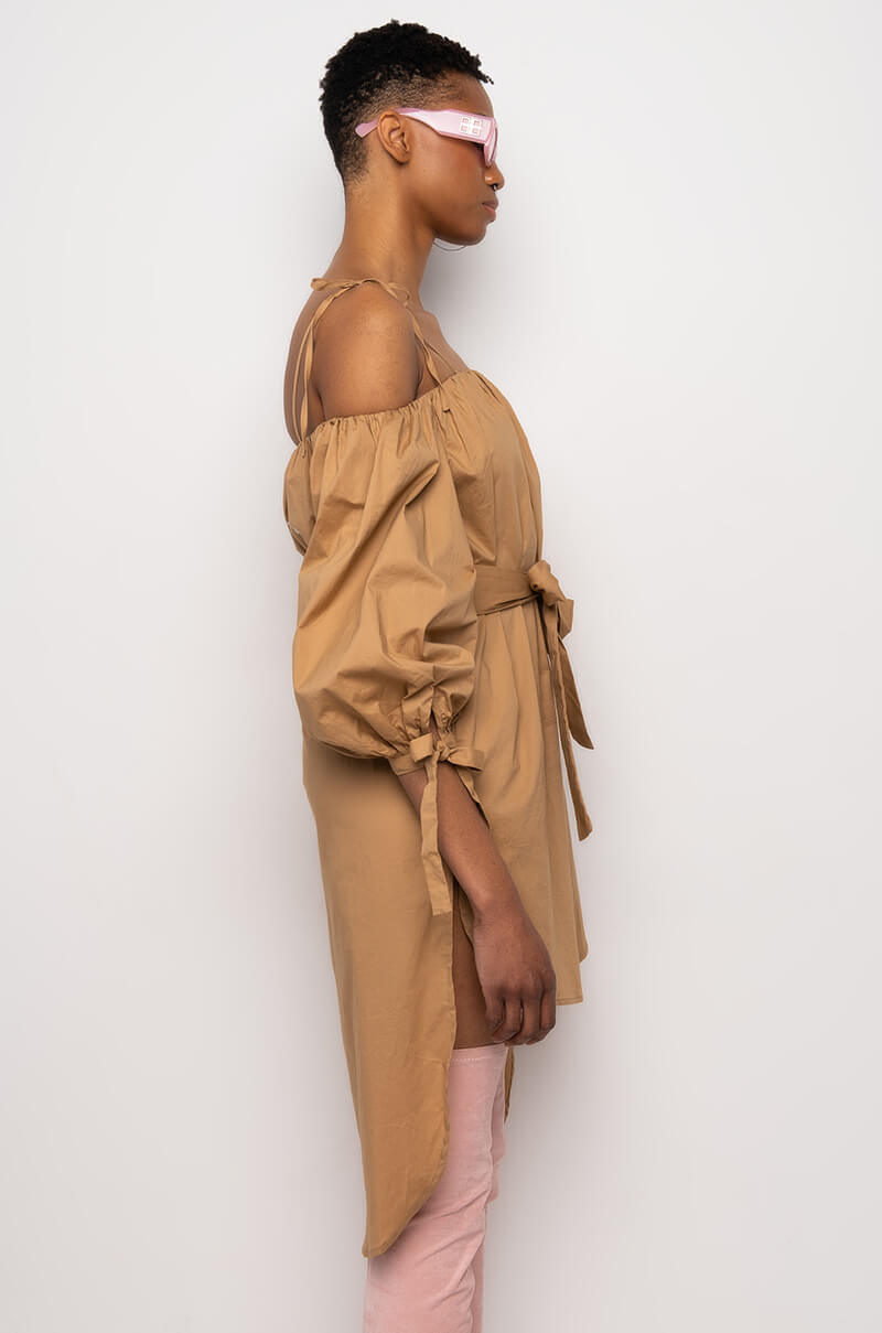 You Right Off The Shoulder High Low Dress