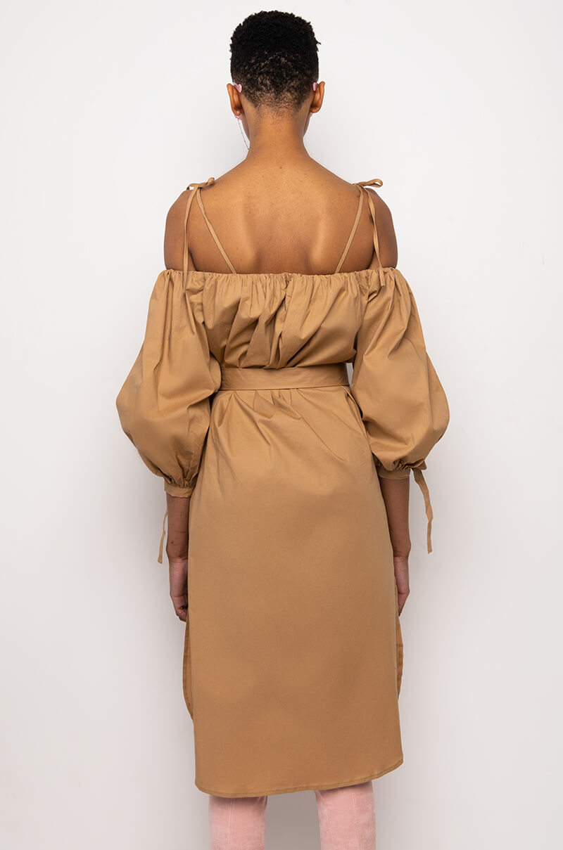 You Right Off The Shoulder High Low Dress