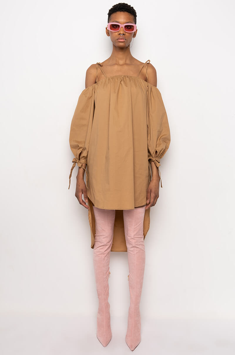 You Right Off The Shoulder High Low Dress