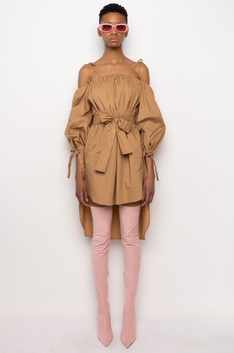 You Right Off The Shoulder High Low Dress