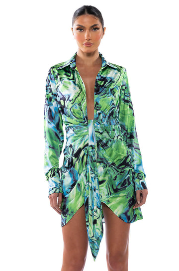 Yours Truly Long Sleeve Mini Dress
