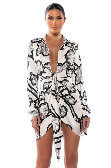 Yours Truly Long Sleeve Mini Dress